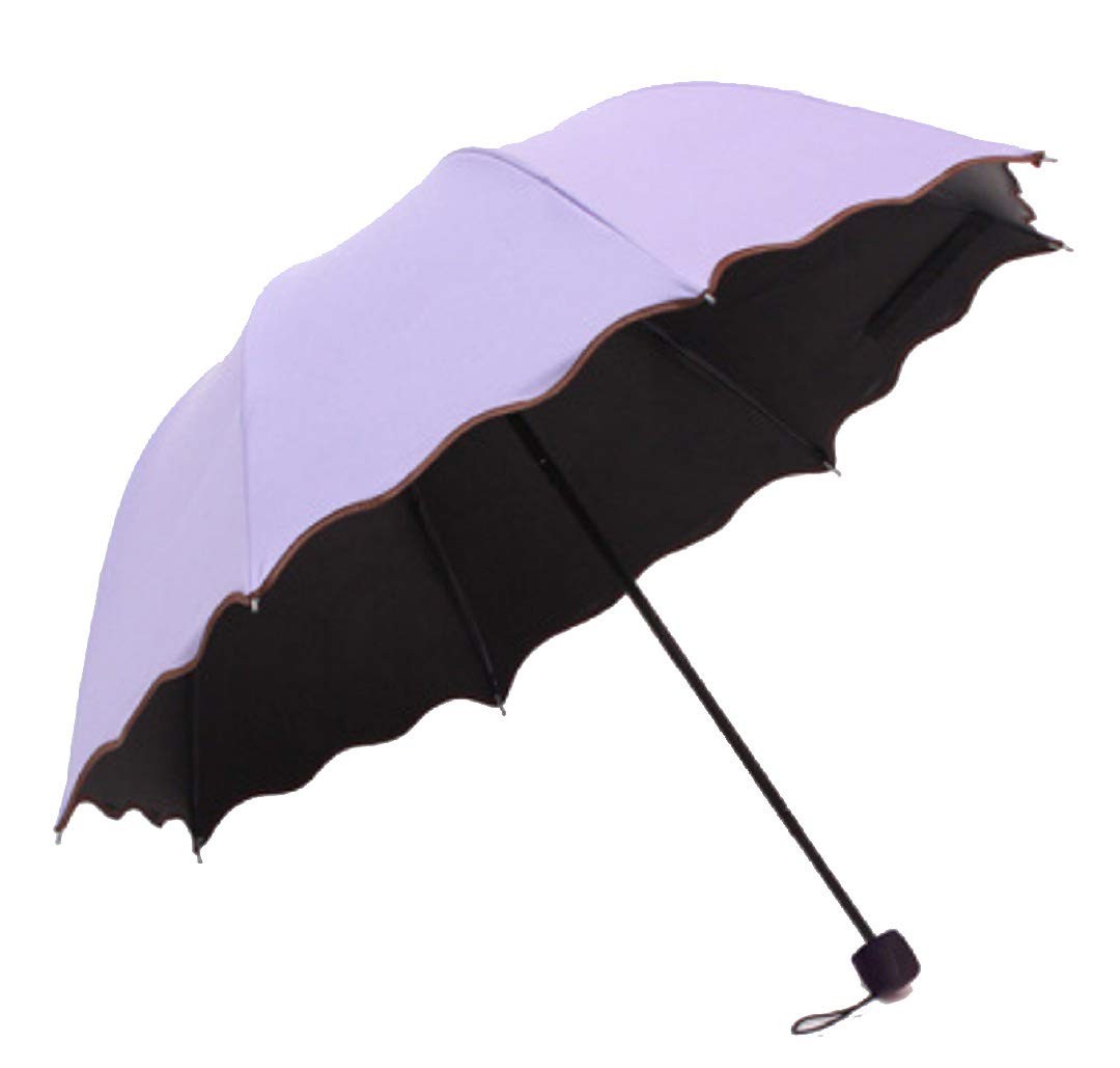 zmgmsmh Travel Foldable compact Umbrellas Sun rain Large, Purple