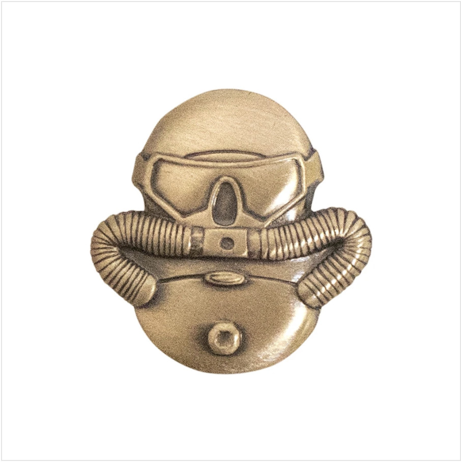 GENUINE U.S. MARINE CORPS BADGE: COMBATANT DIVERS - ANTIQUE GOLD, REGULATION SIZ