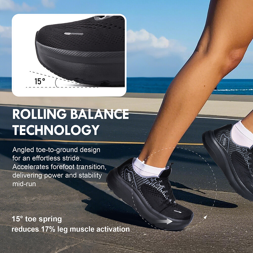 Women's Wide-Toe Box Shoes Arch Support Wide Width Sneakers for Running Athletic