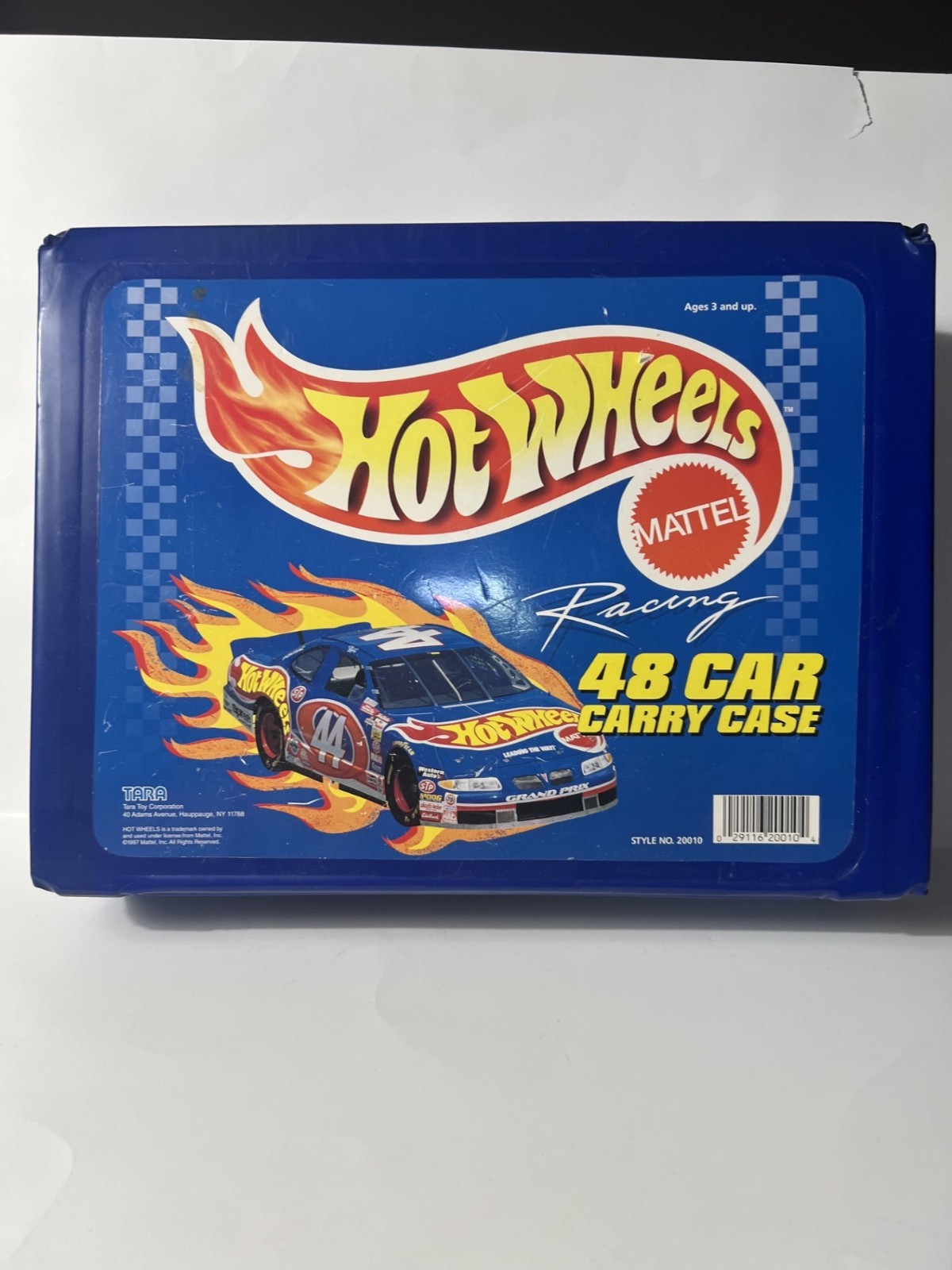 Vintage 1997 Hot Wheels Racing 48 Car Carry Case Blue Vinyl Tara Toy +48 cars