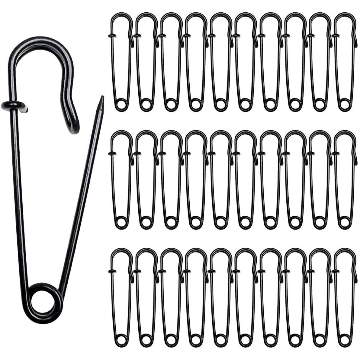 30 Pcs Large Safety Pins 2 Inch Heavy Duty Blanket Pins Big Safety Pin Steel ...