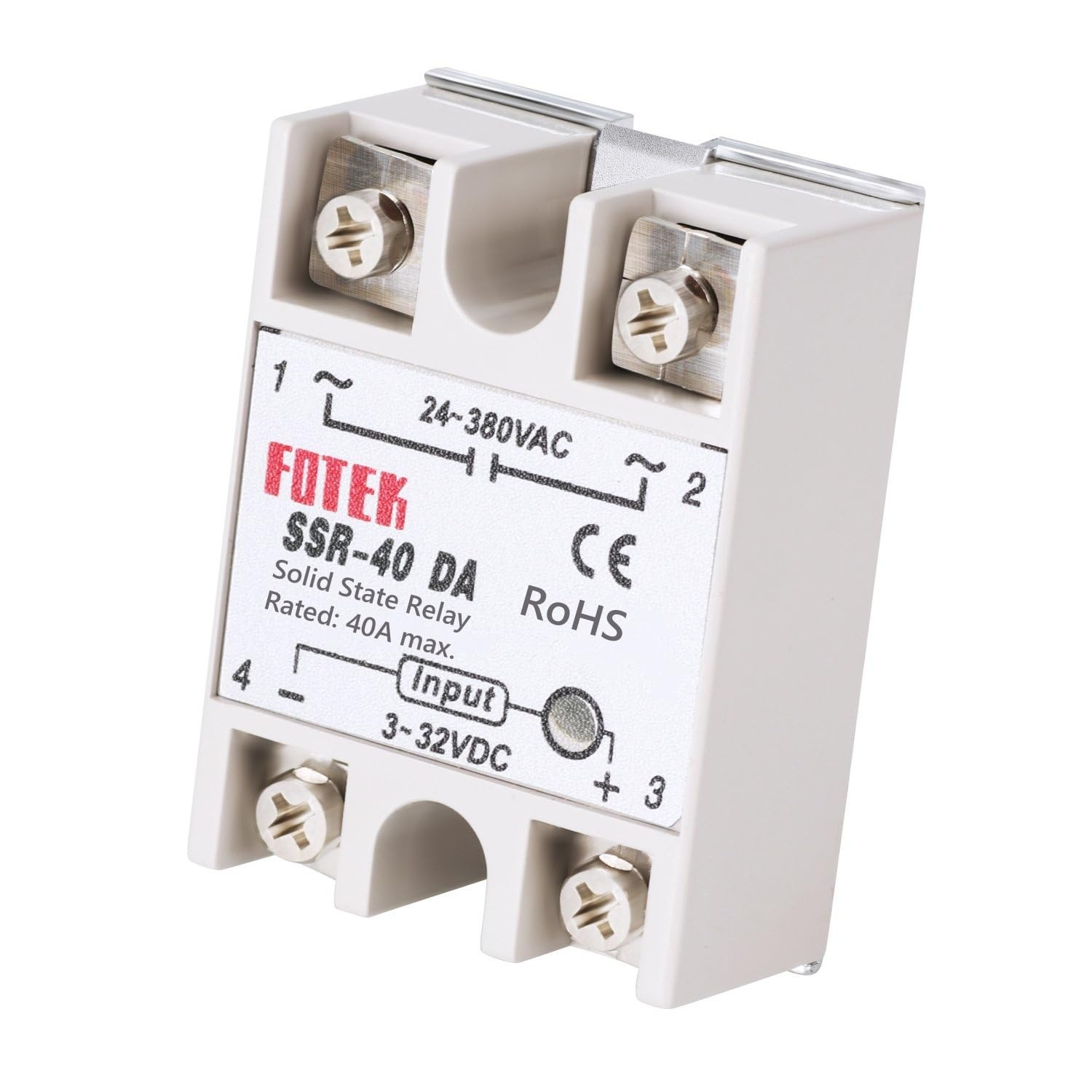 3PCS SSR-40DA Solid State Relay Single Phase Semi-Conductor Relay Input 3-32V DC