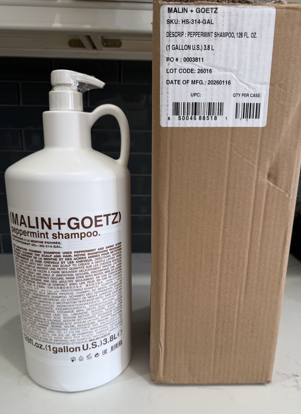 MALIN+GOETZ Shampoo Clarifying Peppermint Daily Cleanser Amino Acid 128floz 3.8L