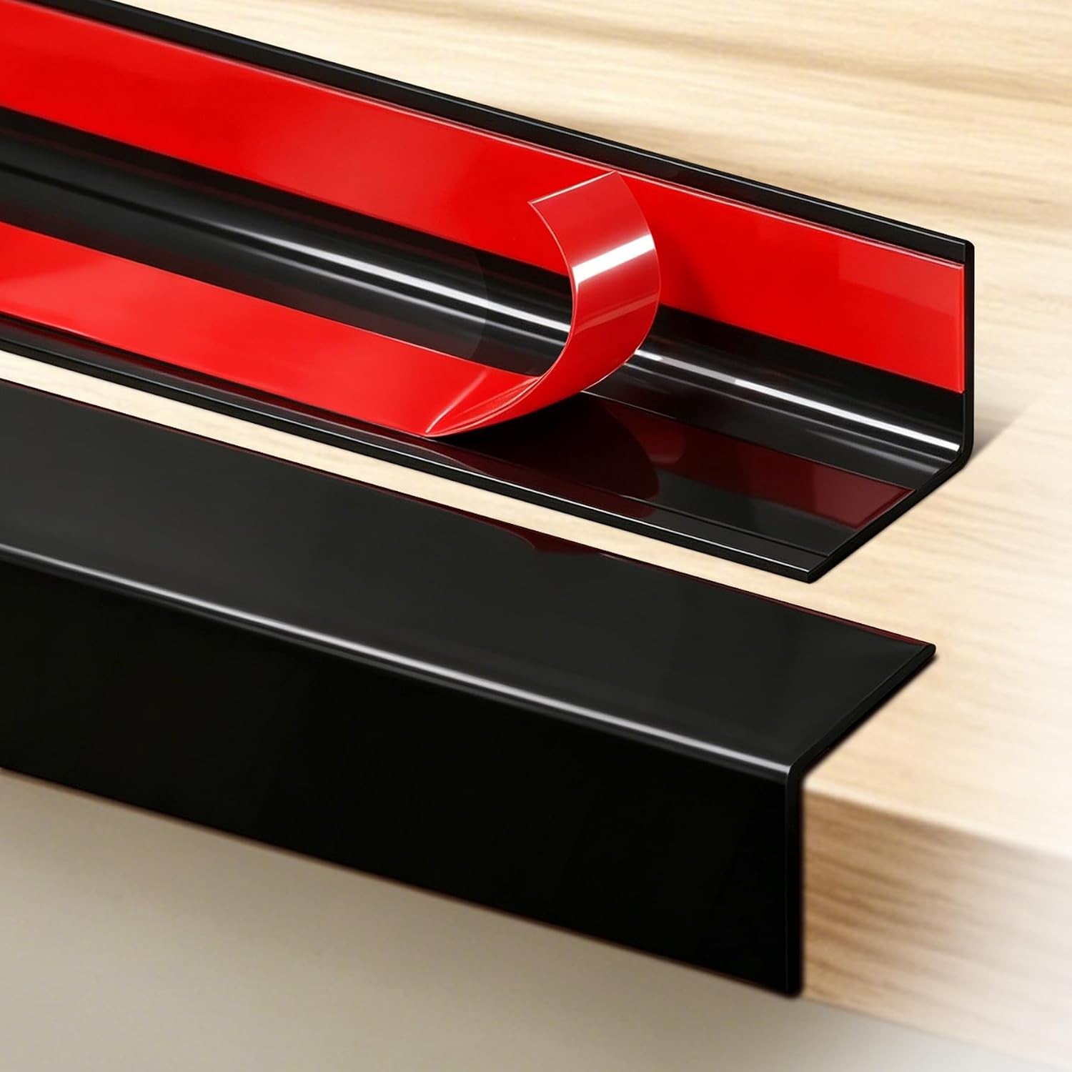 Black 1.6 Inch x 10 Feet Peel and Stick Corner Trim Wall Protector Molding