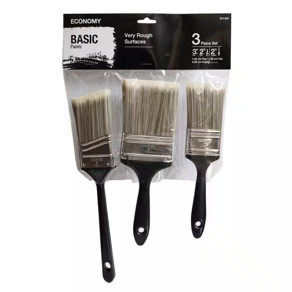 UTILITY 2 In. Flat Cut, 3 In. Flat Cut and 2 In. Angled Sash Utility Paint Brush