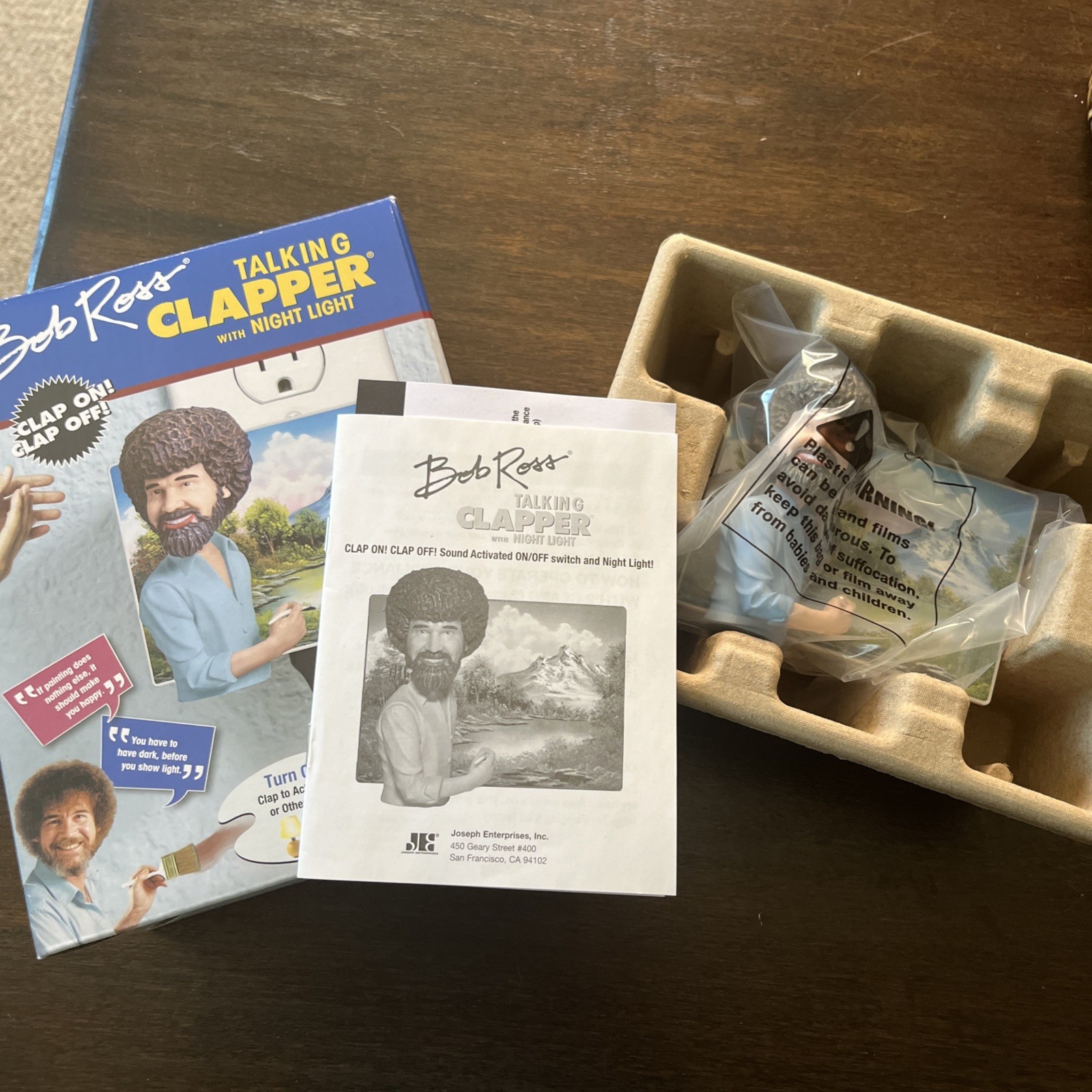Bob Ross Talking Clapper w/Night Light -Clap On Off -New Open Box