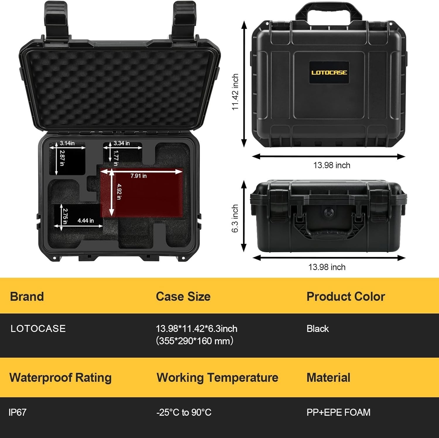 Case for Cordless Drill/Impact Driver Set, Waterproof Hard Tool Box for Dewalt