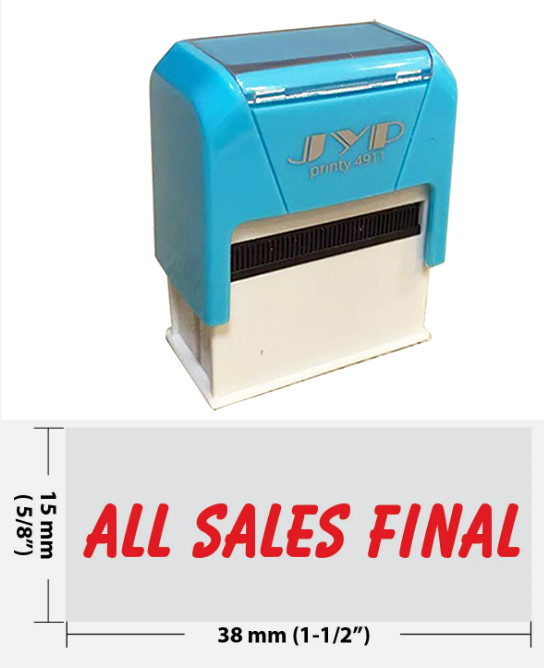 All Sales Final - Self Inking Rubber Stamp - JYP 4911R-20  (RED INK)