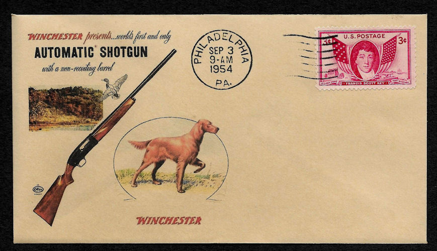1954 Winchester Automatic Shotgun Featured on Collector's Envelope *OP161