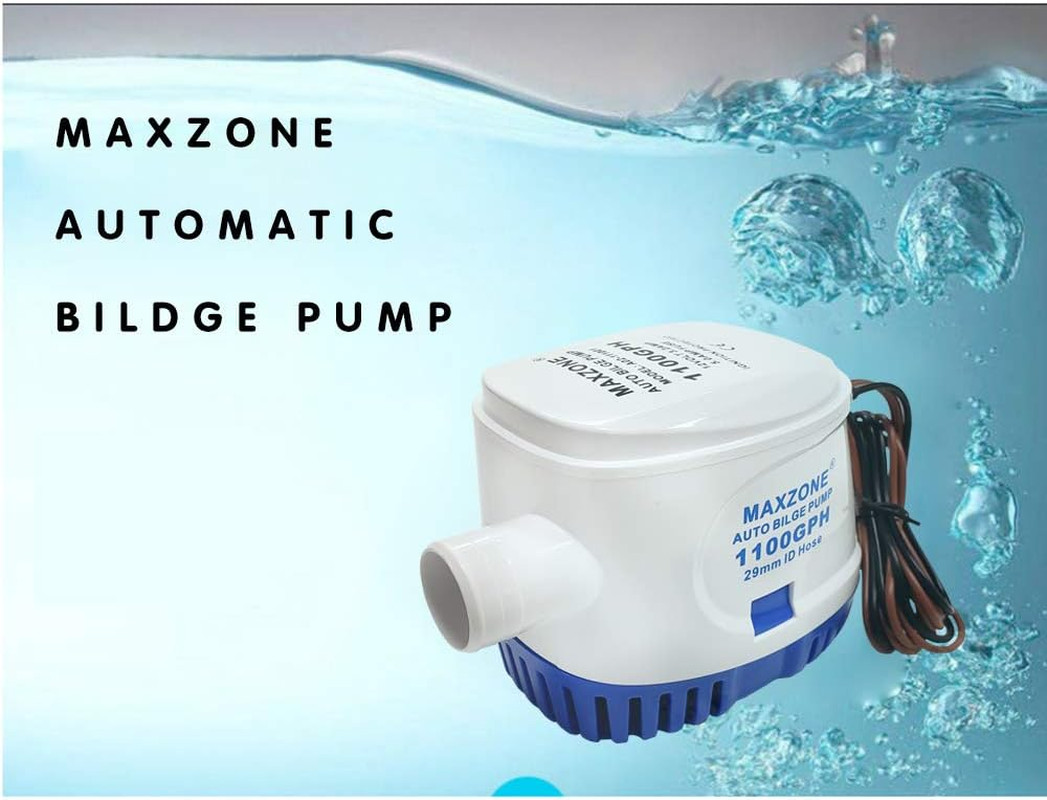 MAXZONE Automatic Submersible Boat Bilge Water Pump 12V 1100Gph Auto with Float