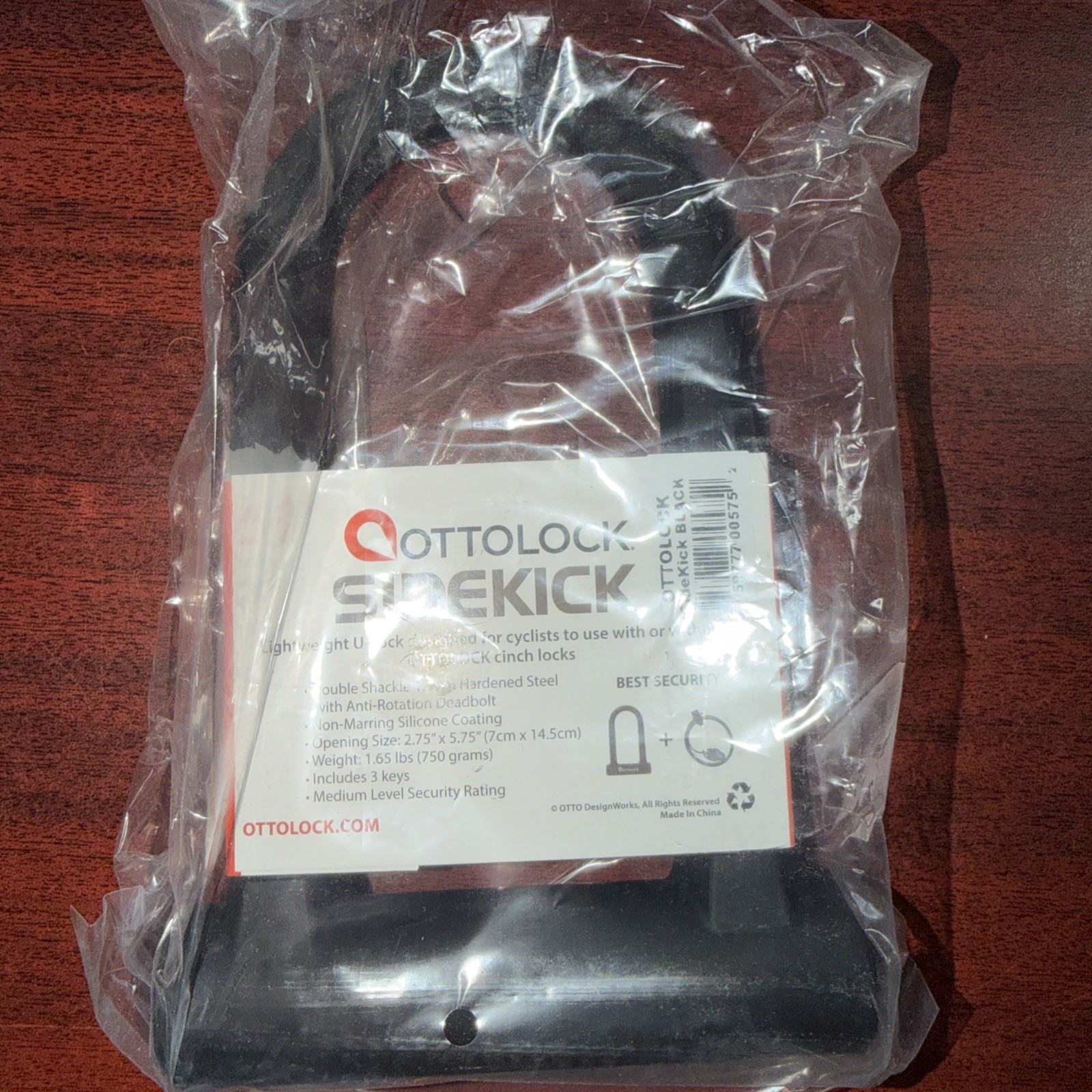 OTTOLOCK SIDEKICK Compact U-Lock - Black 2 Keys