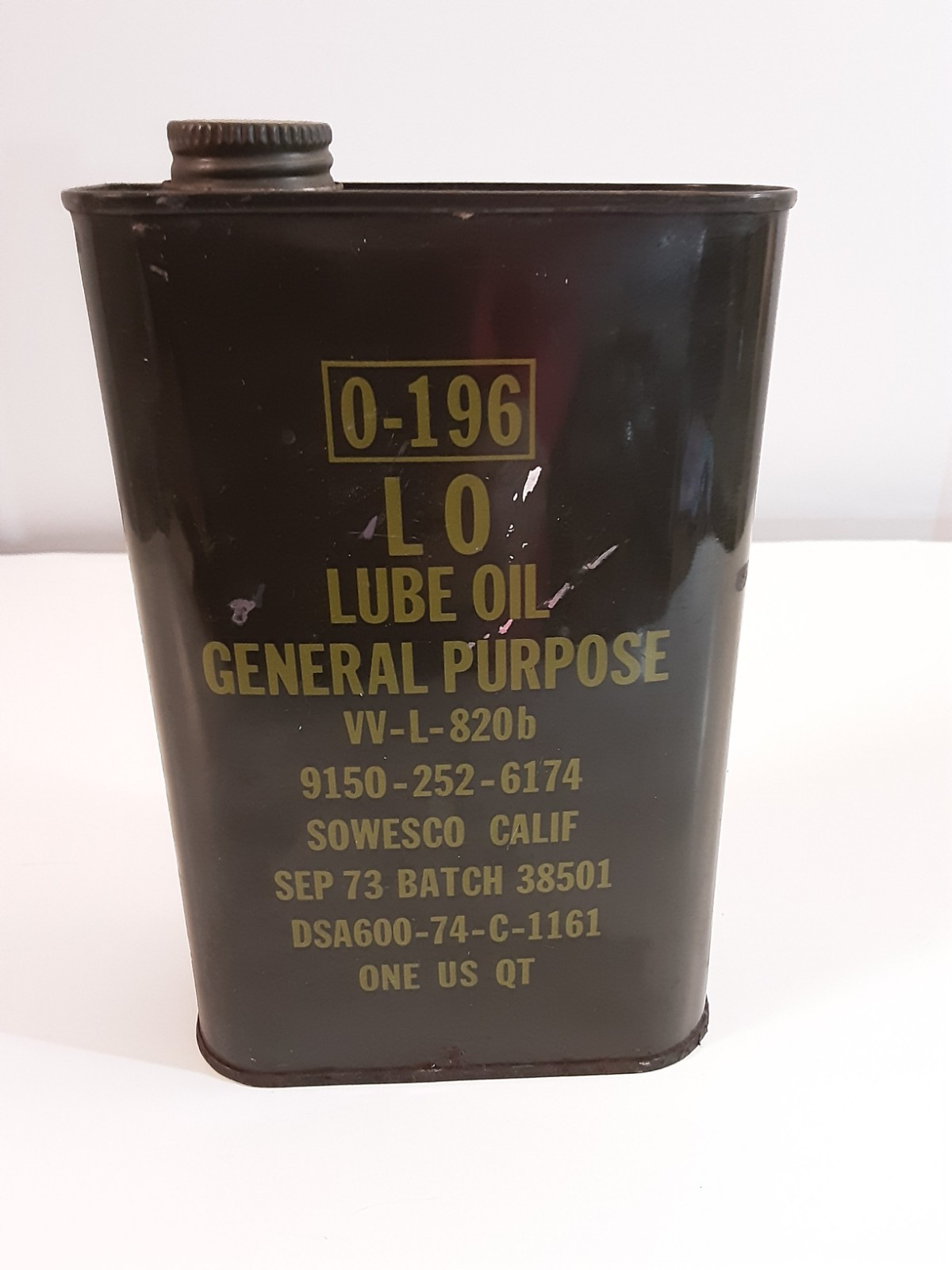 New Military General Purpose 1 Quart Lube Oil 0-196-LO