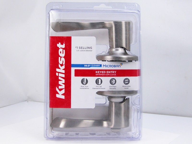 New KWIKSET Balboa Satin Nickle Keyed Entry DOOR HANDLE