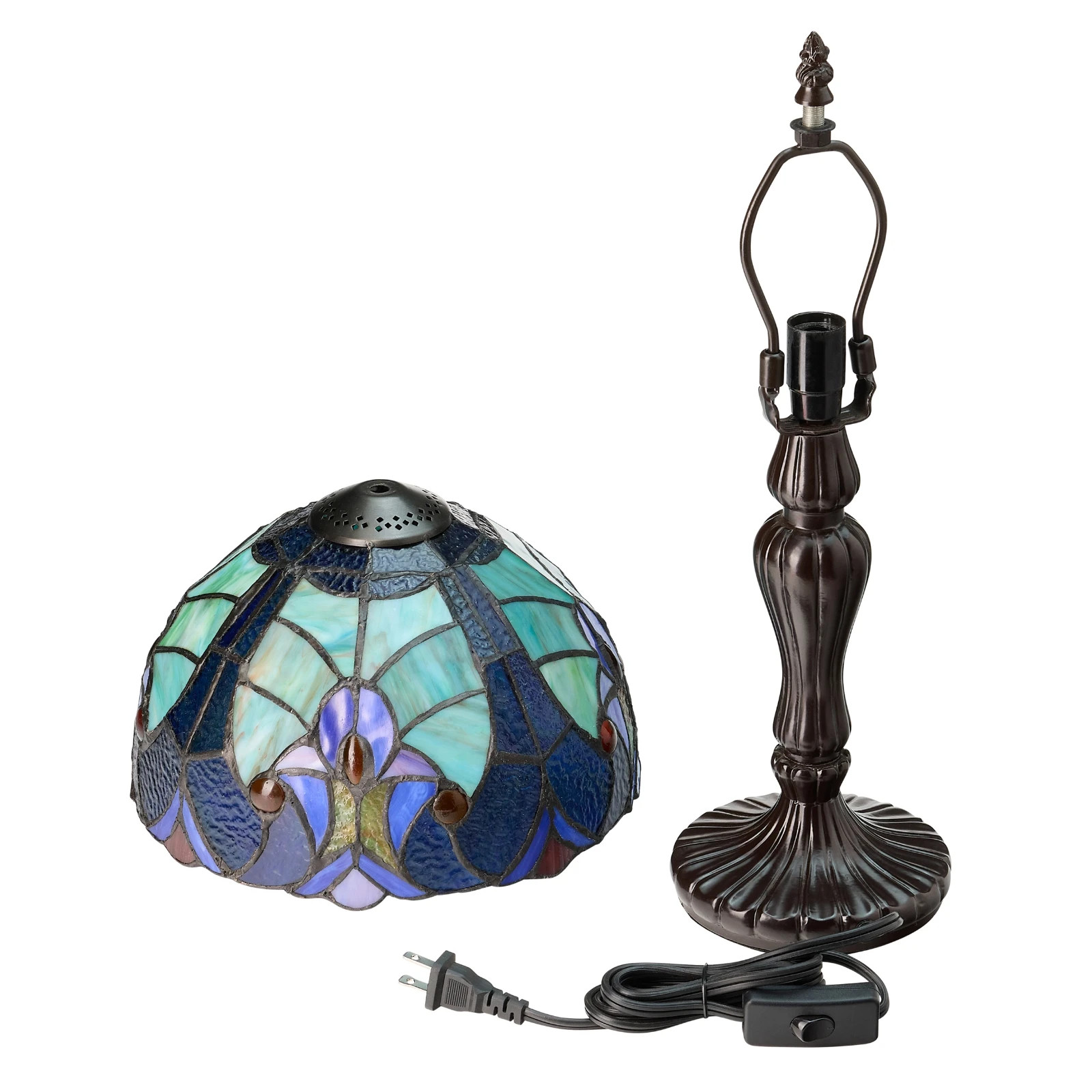 17"H Halston Candlestick Base Dome Shade Table Lamp