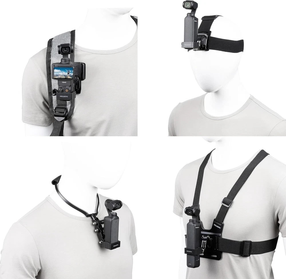 4in1 DJI Osmo Pocket 4 3 Accessories Kit,Chest Mount Harness,Neck Holder,Head...