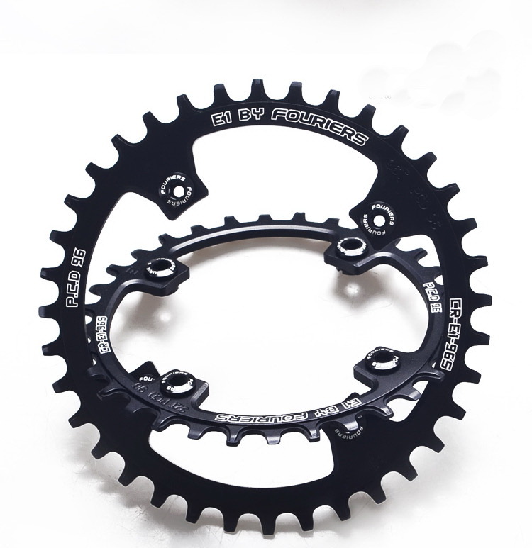 FOURIERS PCD 96 Chainring 46T Teeth Mountain Bike MTB Bicycle CR-E1-96S black