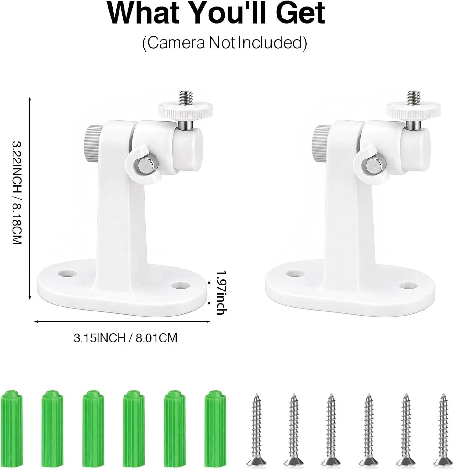 2 Pack Ring Camera Wall Mount for Ring Stick up Cam & Ring Outdoor Cam Plus 360°