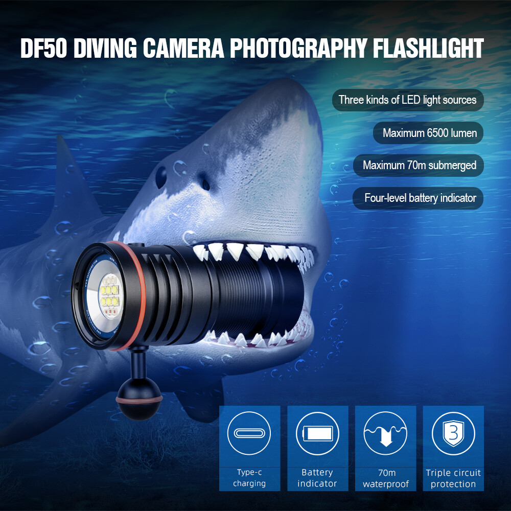 Trustfire DF50 6500Lumen LED Diving Light Waterproof Scuba LED Flashlight V