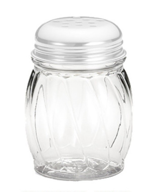Cheese & Crush pepper Shaker Swirled Glass 6 oz. "Jars Only *NO TOPS" sets of 6