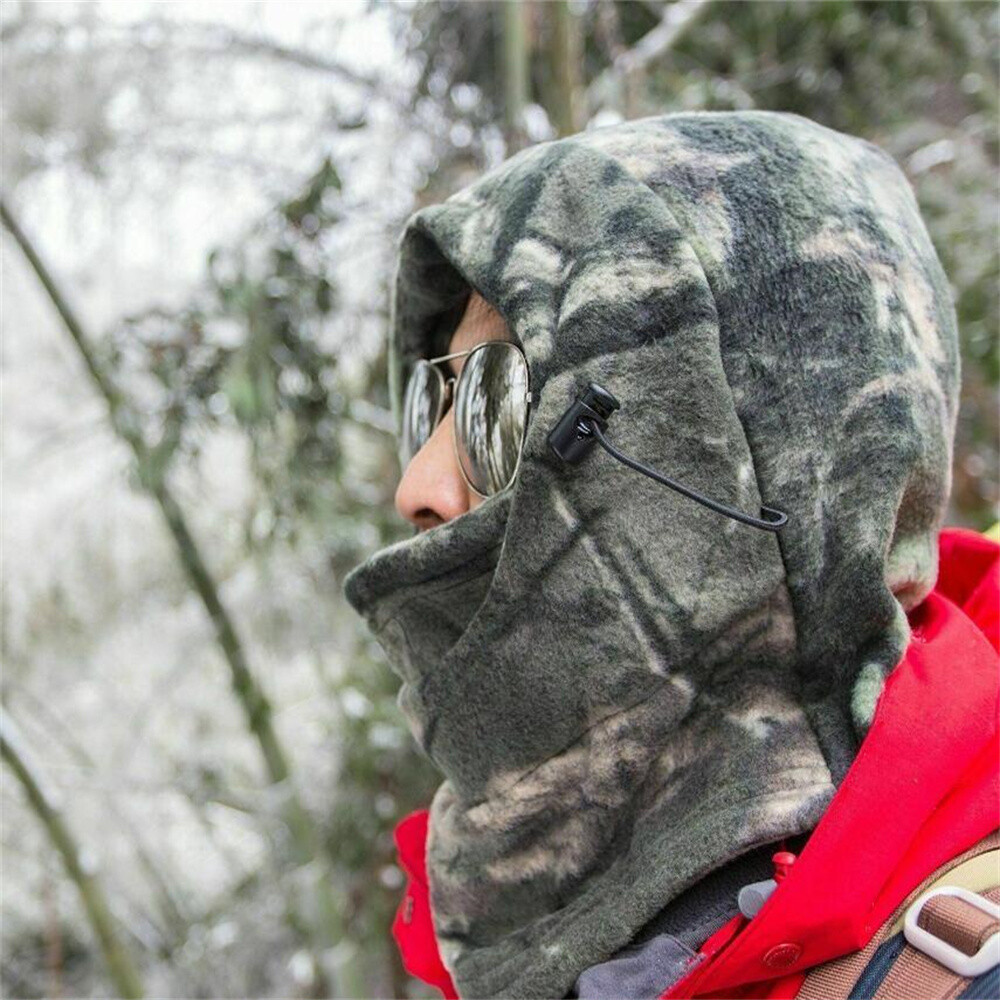 Balaclava Face Mask Fleece Fishing Hunting Ski Windproof Camo Hood Neck Cover US