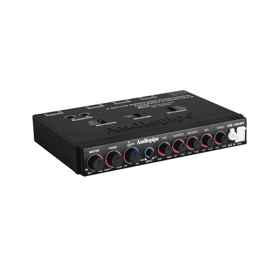 Audiopipe EQ-595BT 4-Band Bluetooth Wireless Audio Streaming Graphic Equalizer
