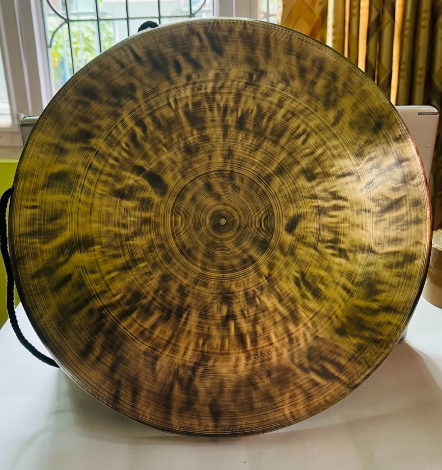 16 inches Handcrafted Tiger Eye Gong-Deep Sound and Vibration-Meditation, Yoga
