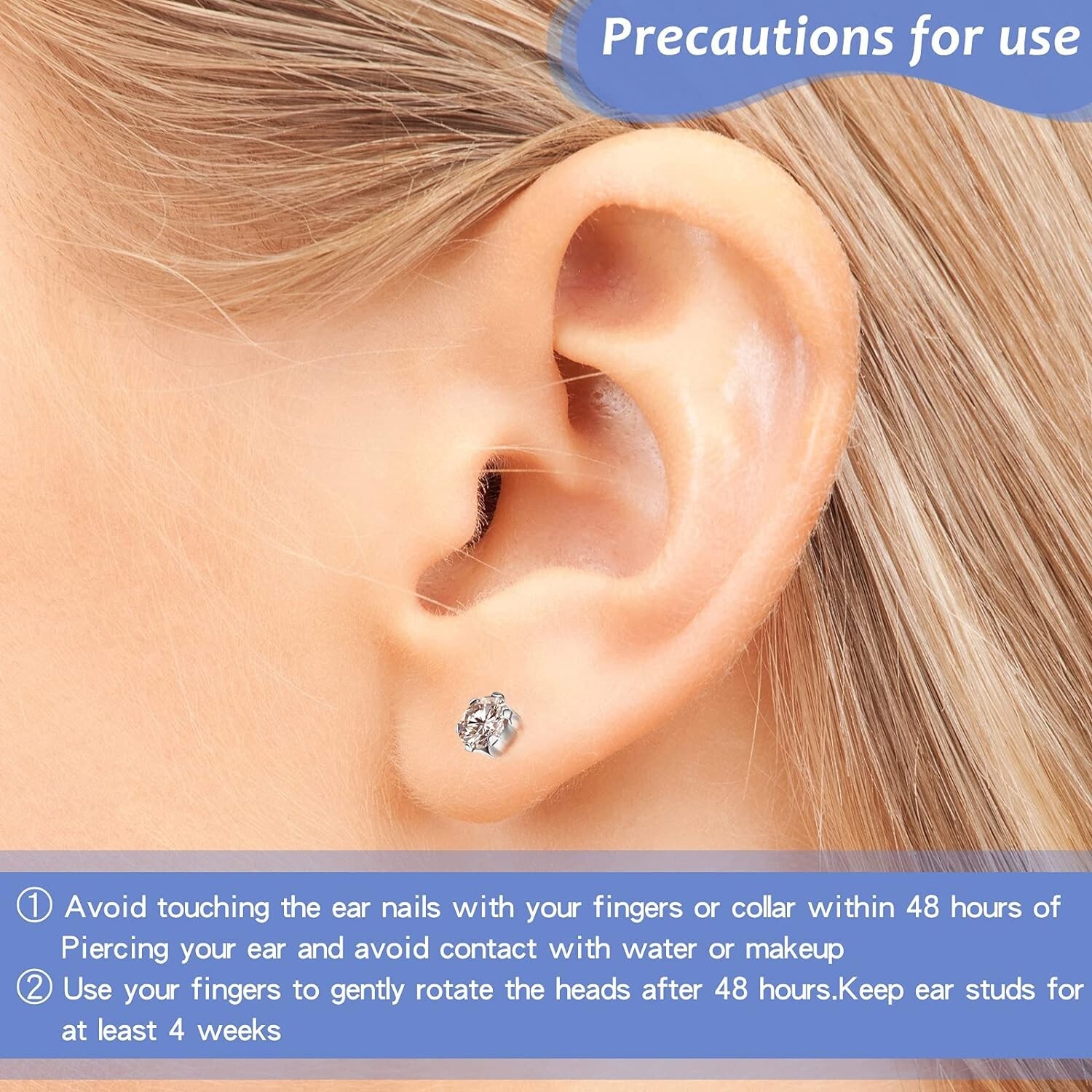 12 Pack Safety Ear Piercing Kit Disposable Self Nose Piercing with Ear Stud