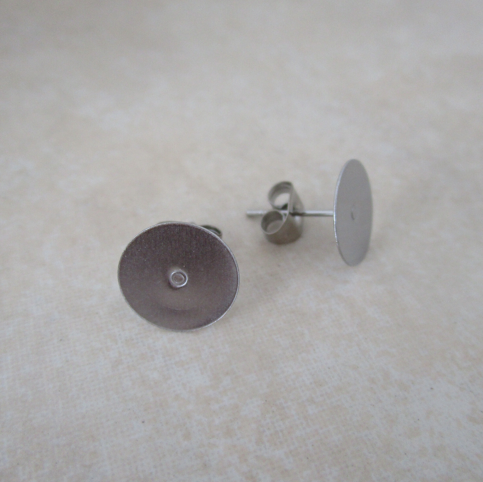 12 pairs earring studs 10mm pad hypoallergenic stainless steel