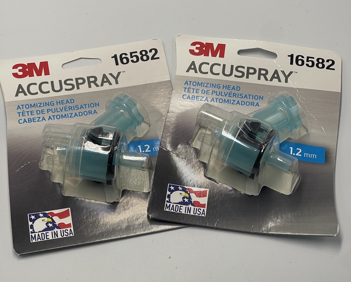 Lot of 2- 3M 16582 1.2mm Blue Accuspray Single Atomizing Head VLB1