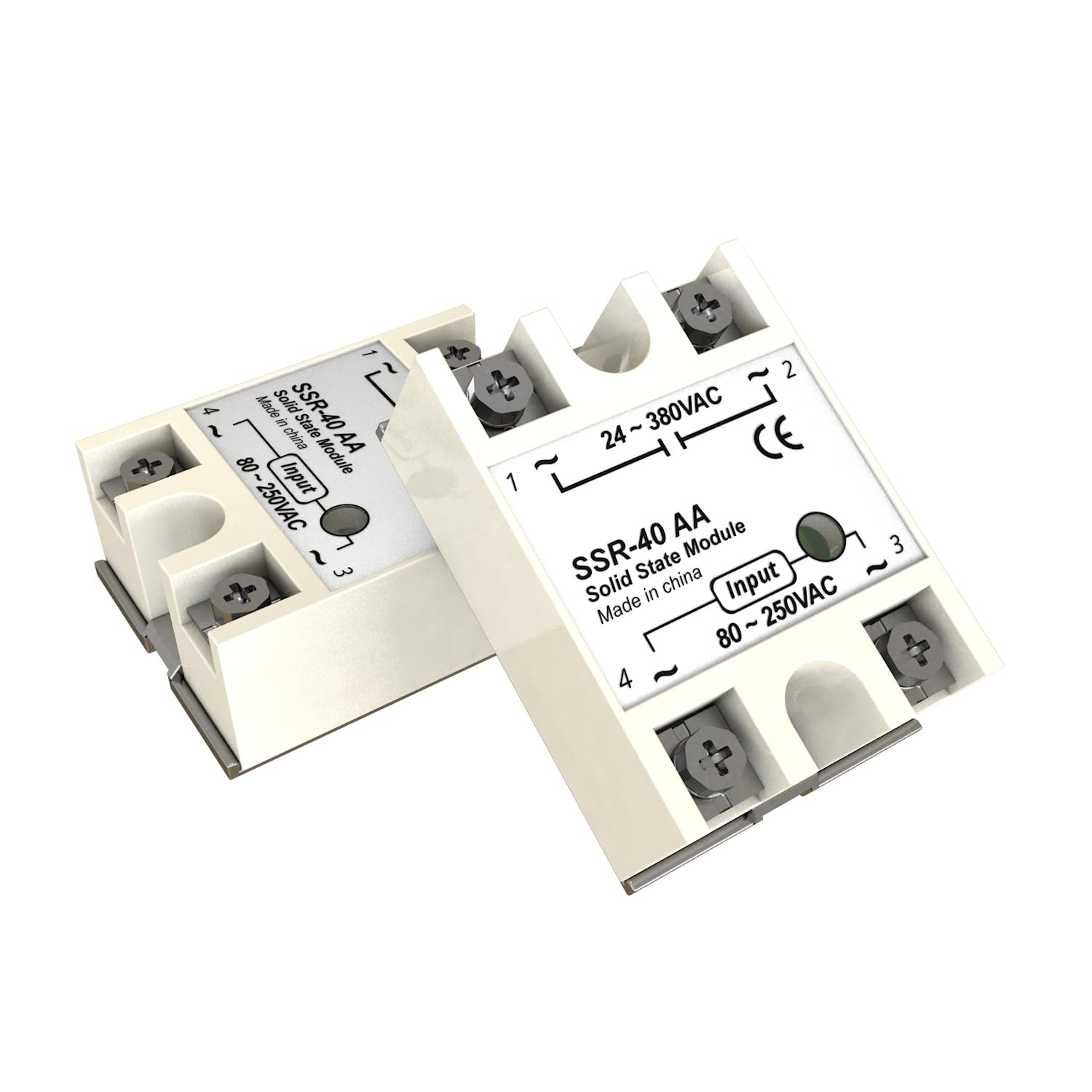 YQSIYU SSR-40AA Solid State Relay AC to AC Single Phase Input 80-250V AC to O...