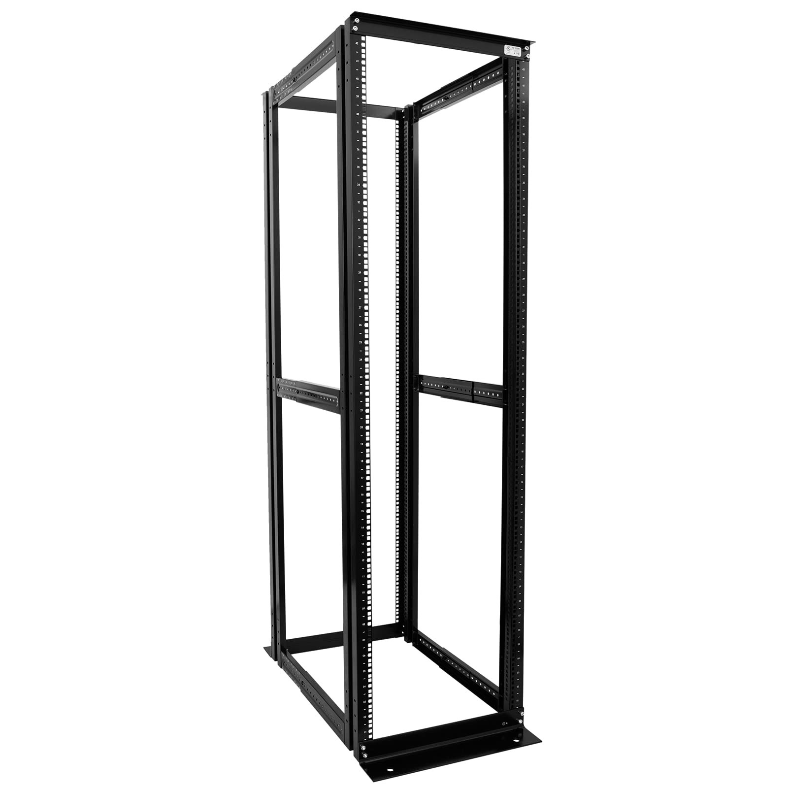 42U 4 Post Open Frame Server Data Rack 19" Adjustable Depth 24"-35" Aluminum UL