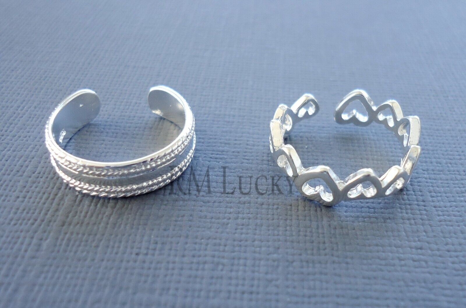 Toe Ring Braided Rope or Heart  Design Silver Plated Adjustable Fashion Jewelry