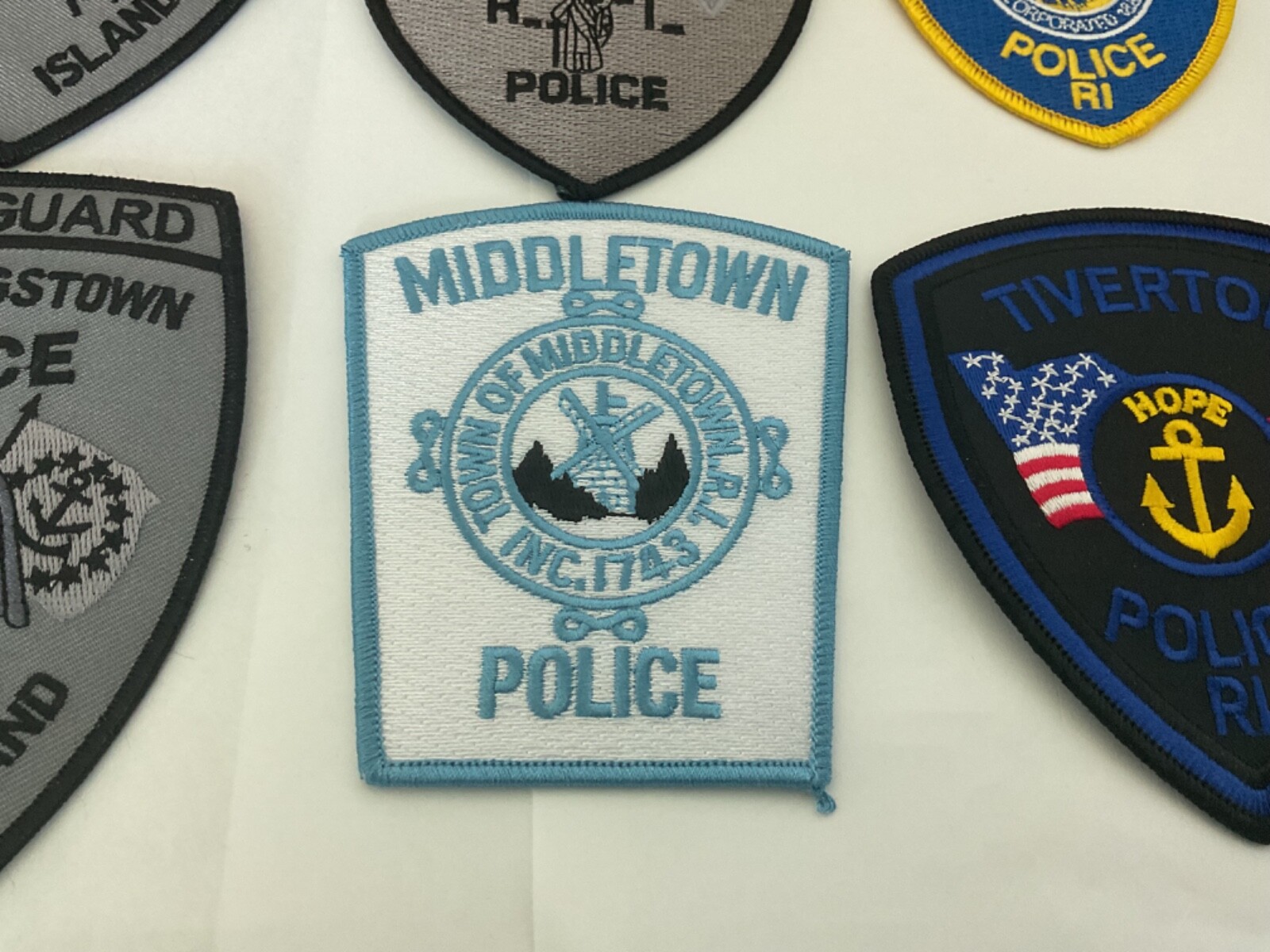 Police collectors patch set Rhode Island 6 pieces full size