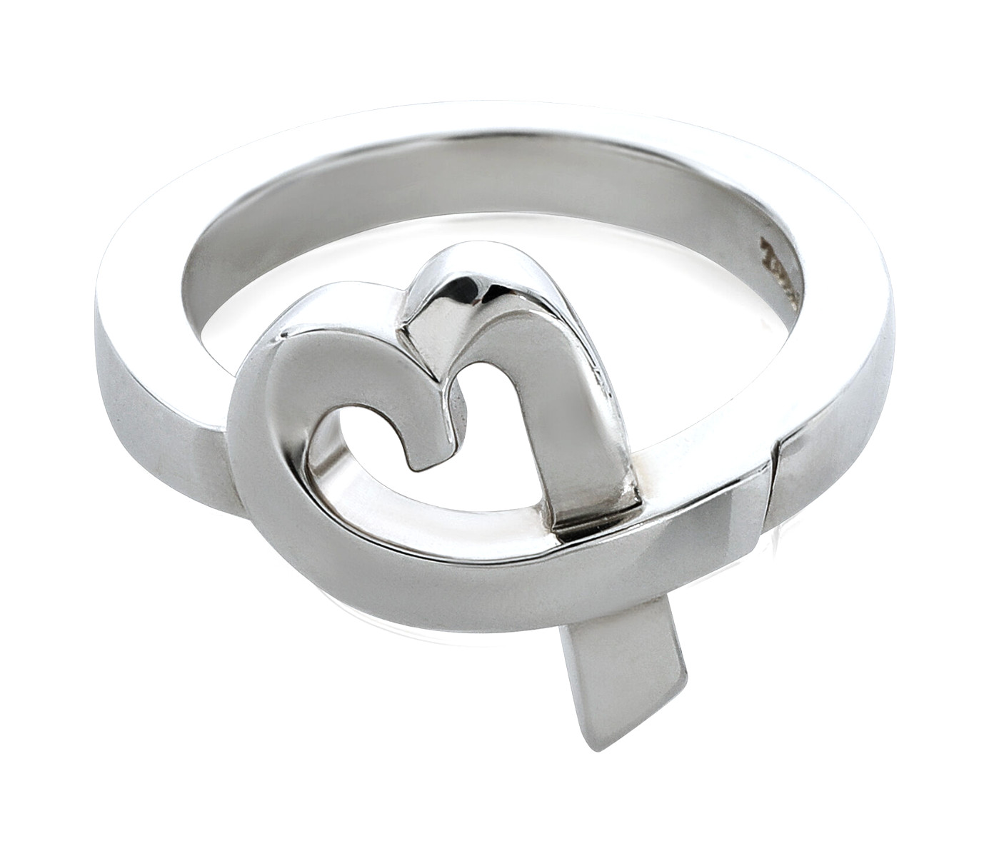 Tiffany & Co Ring Vintage "LOVING HEART" Band by Paloma Picasso in Silver