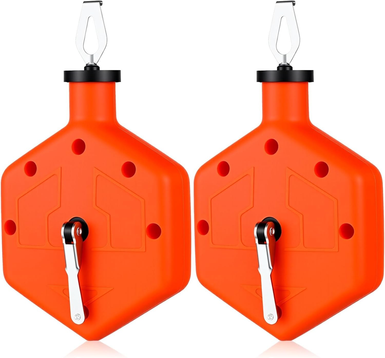 AmazingSpark 2 Pcs Chalk Line Tool 100 ft Portable Chalk Line Reel Box with P...