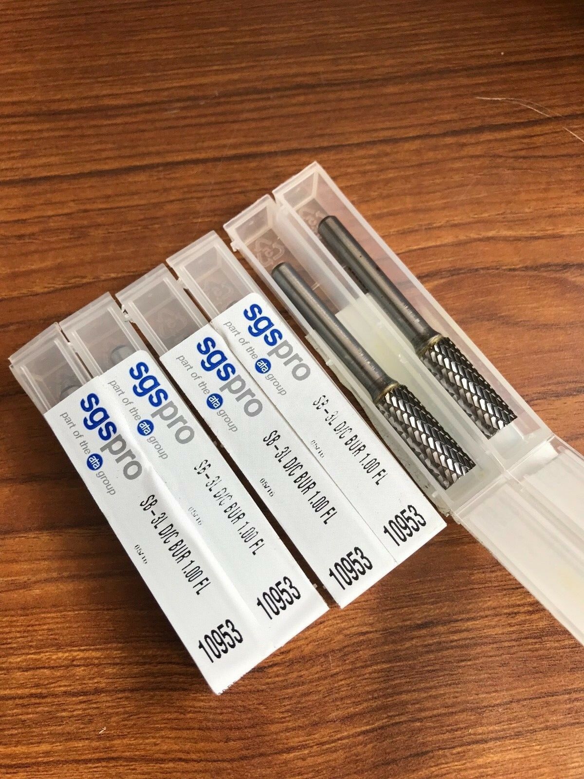 ONE (1) NEW SGS Carbide Bur Double SB-3L Cylinder Shape 1/2" - 1/4" Shank 10953