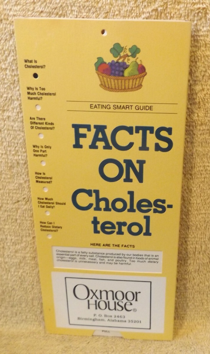 1990 FACTS ON CHOLESTEROL Eating Smart Guide Pull-Chart by Oxmoor House