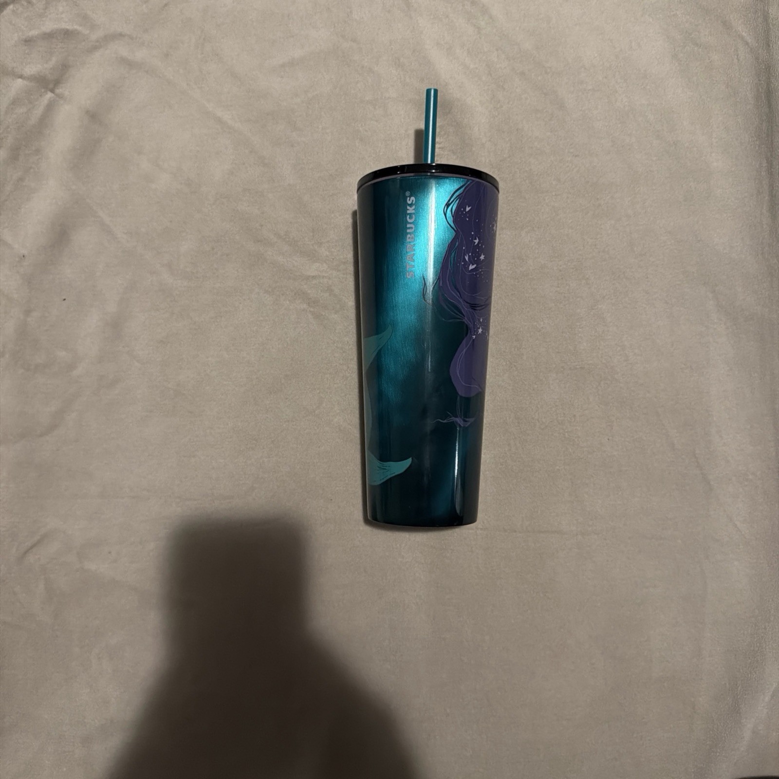Starbucks Tumbler Mermaid Scales Green Purple Iridescent Cold Cup With Straw