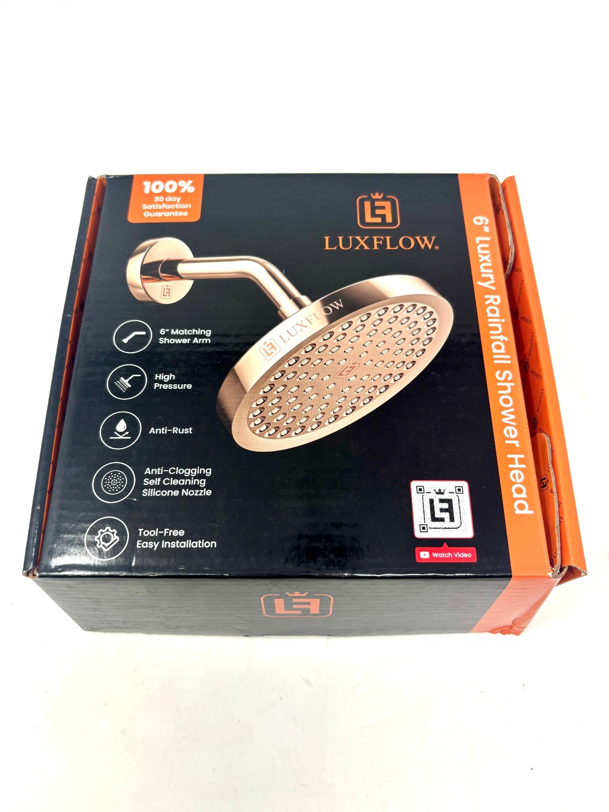 ✨ LUXFLOW® Shower Head & Shower Arm – Radiant Rose Gold (6 Inch)