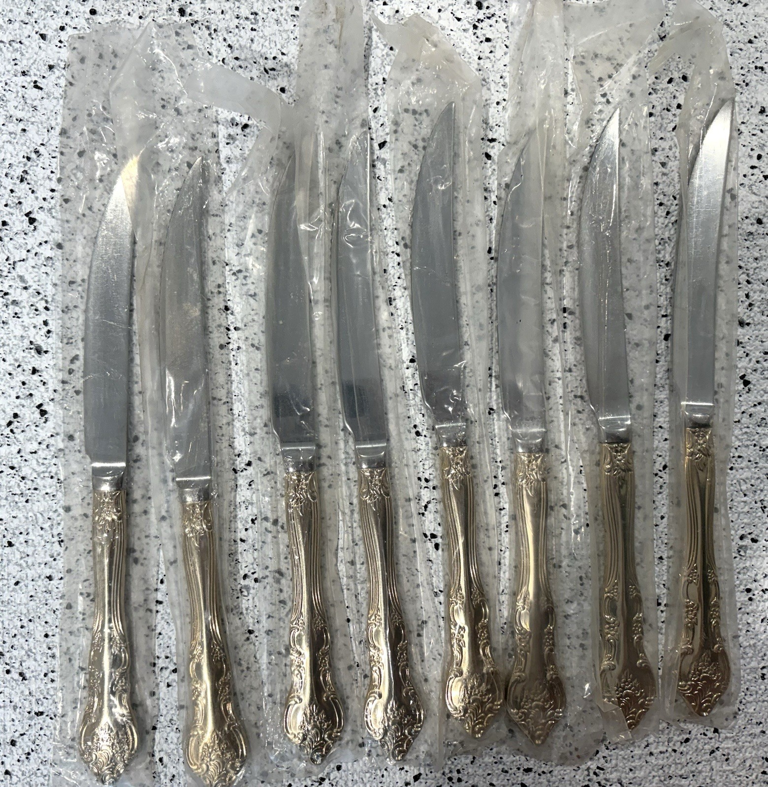 RSVP TG Indonesia Flatware Set Florals & Scrolls Set Of 8 Dinner Steak Knives