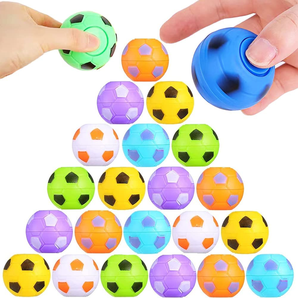 32 PCS Mini Fidget Spinners Soccer Ball Toys for Kids, Soccer Party Favors Goodi