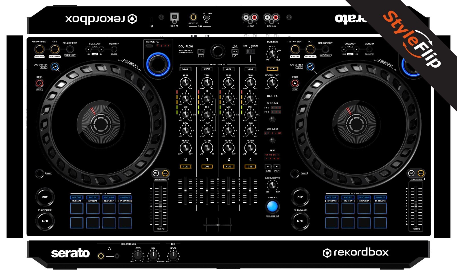 Pioneer DDJ-FLX6 Skin | Color Black | Protective Decal | StyleFlip Skins