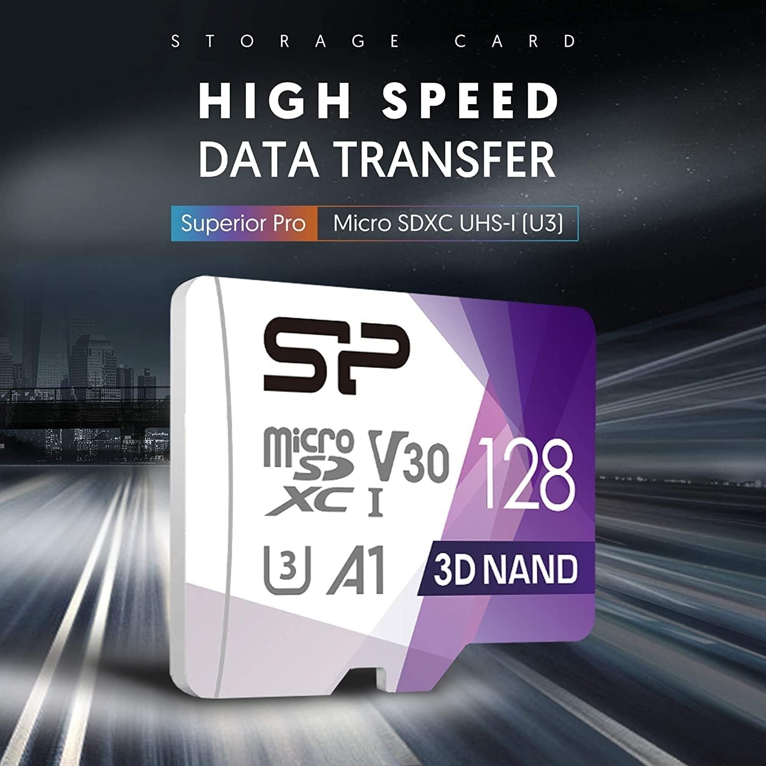 Durable 128GB Micro SD Card U3 SDXC - Waterproof & Drop-Proof Memory Solution