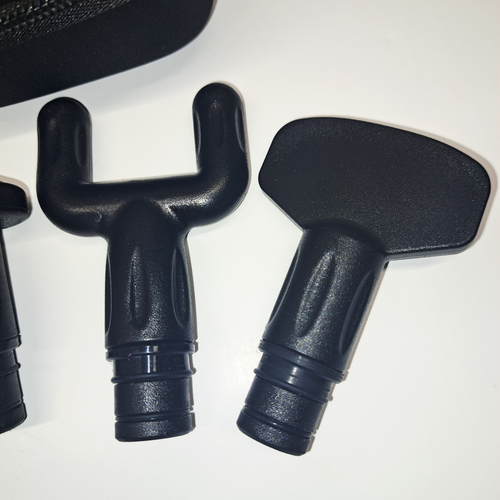 Sharper Image Massage Gun Attachments 6pc Set w/ Case Black Replacement Heads VG