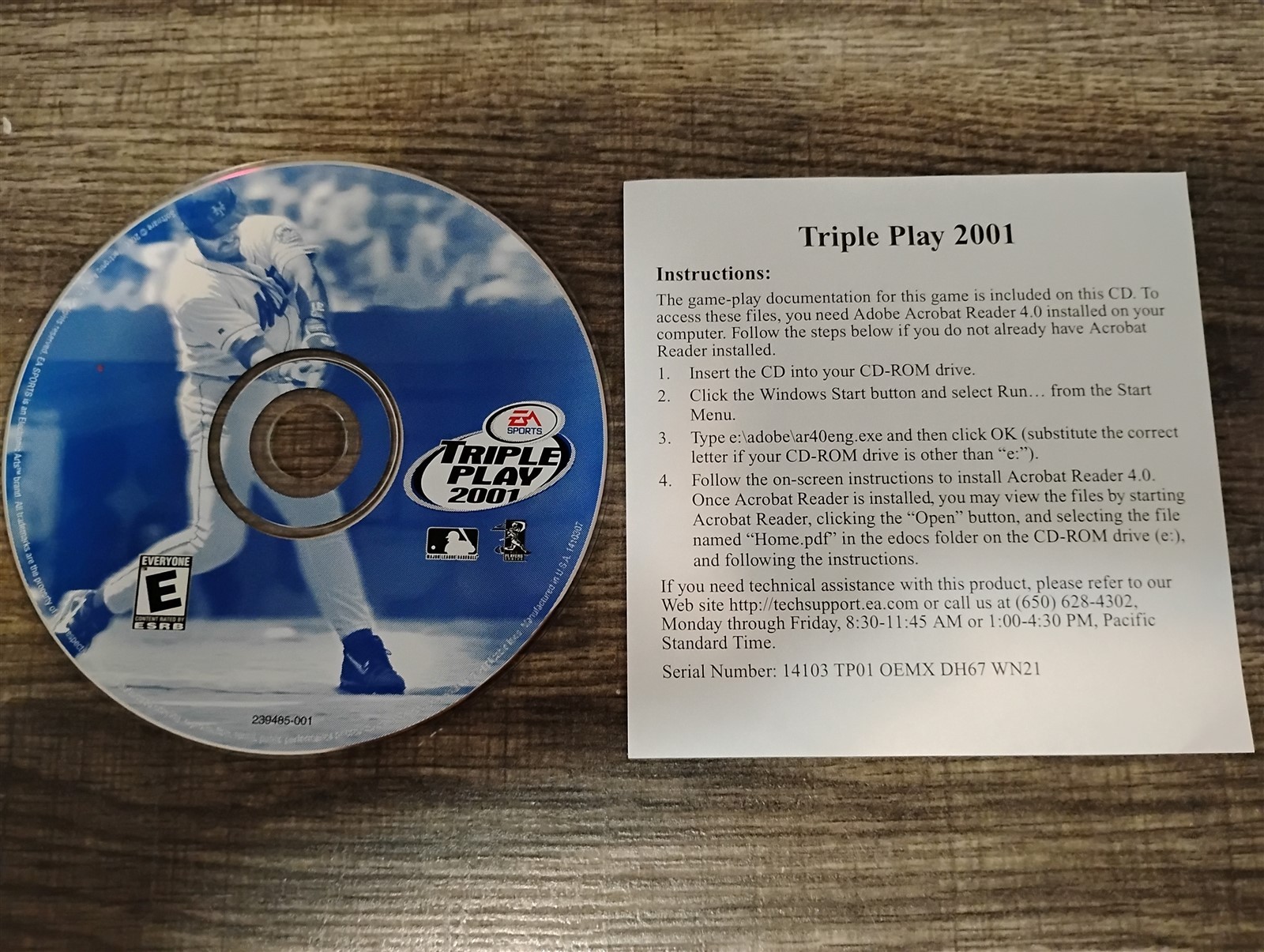 Triple Play 2001 PC CD-ROM EA Sports Electronic Arts Baseball for Windows 95/98