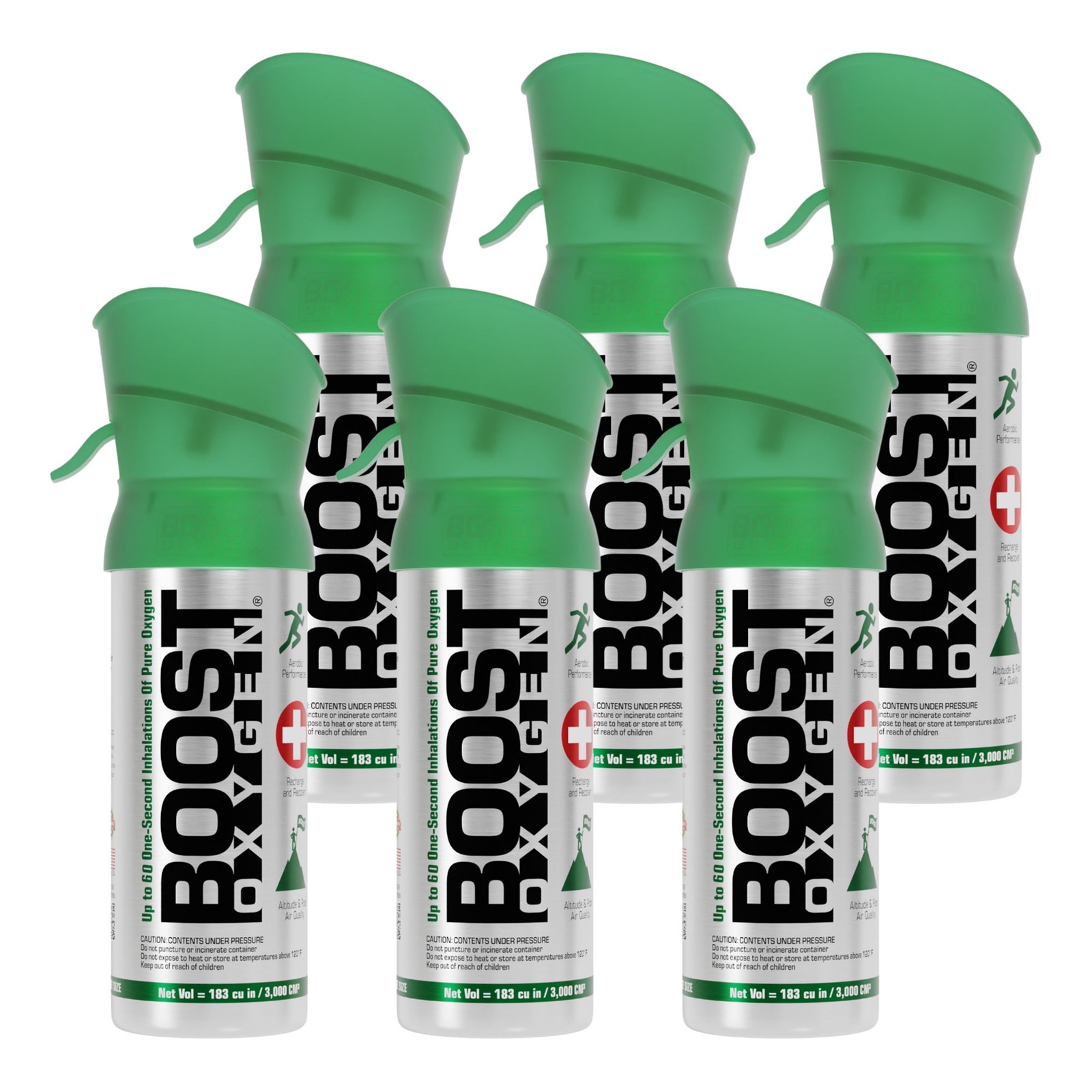 Boost Oxygen Pocket Size 3 Liter Respiratory Support Canister, Natural, 6 Pack