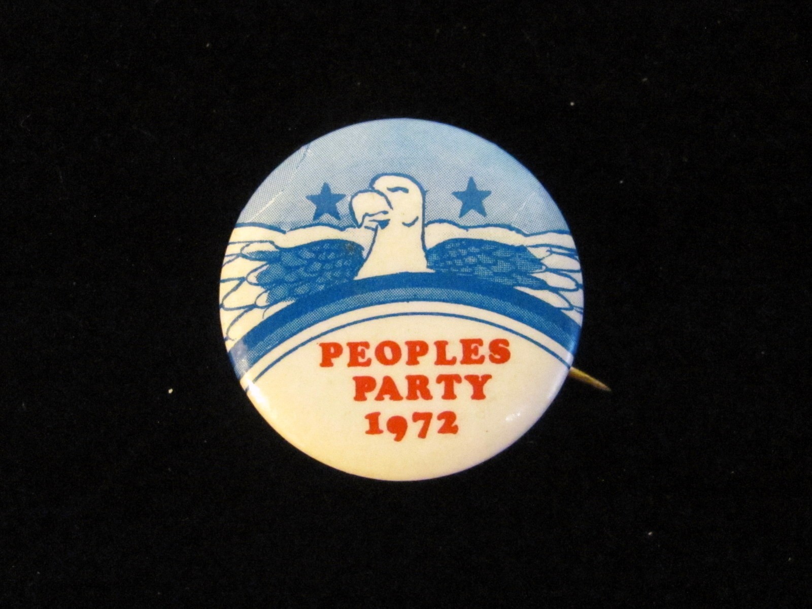 1972 Peoples Party 1" Pinback Button Dr. Benjamin Spock for President Eagle