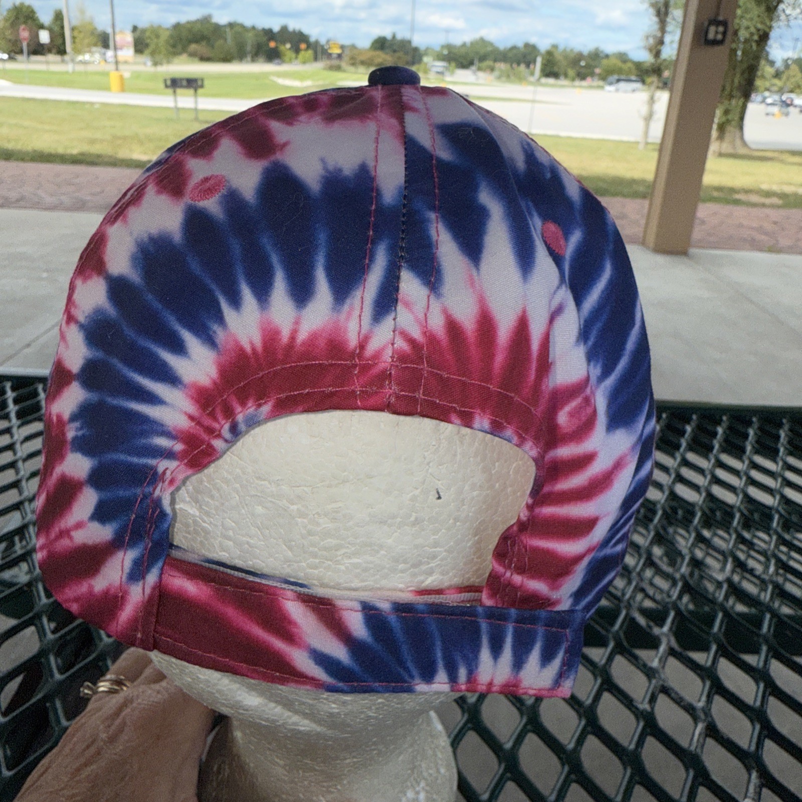 Marco Island w Pineapple FL Tye Dyed white Cotton Hat Cap Hook Loop