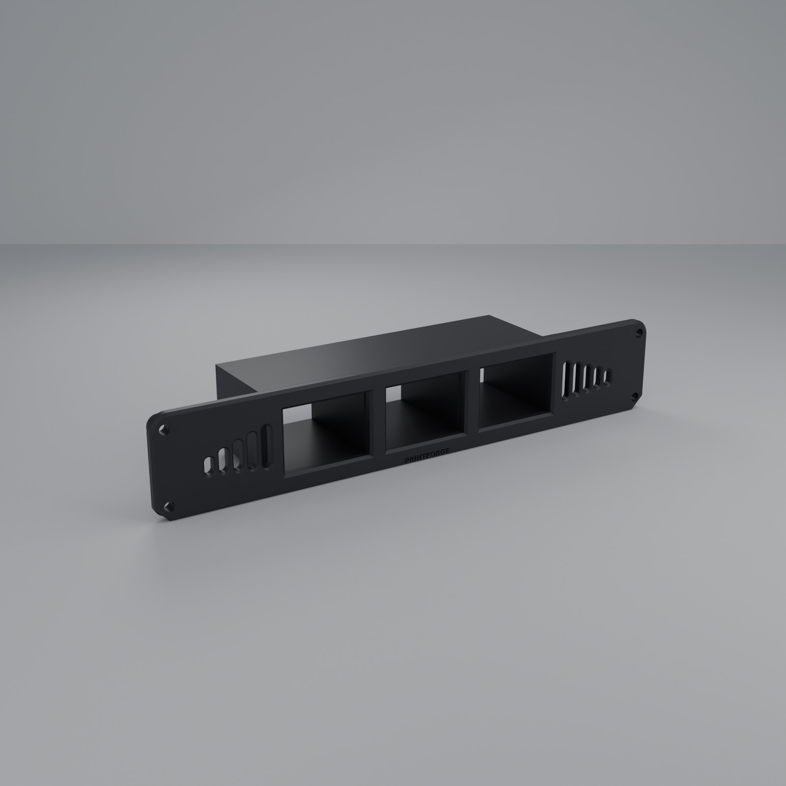 JetKVM Triple 1U Rack Mount KVM over IP (3 Bays) 10‑inch Black PETG