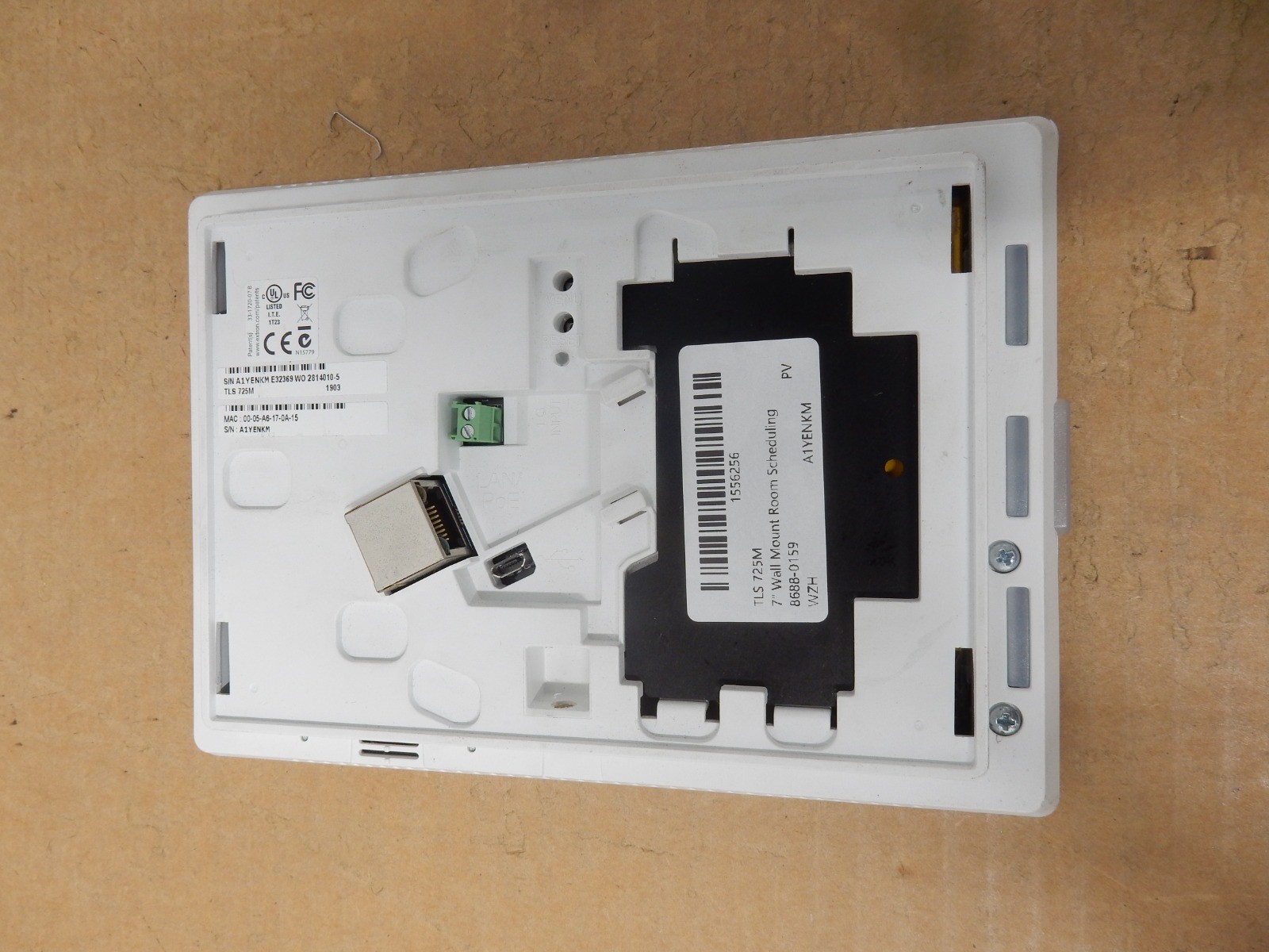 EXTRON TLS 725M 7" Wall Mount Room Scheduling Touchpanel PoE